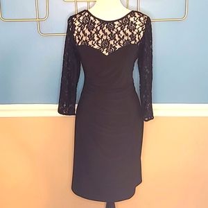 Evan Picone black lace dress size 14